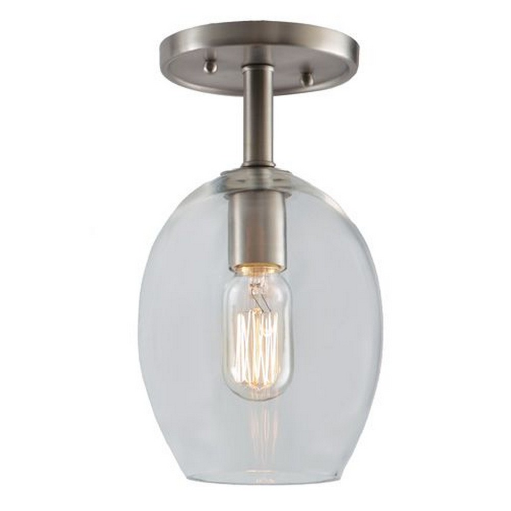 JVI Designs-1301-18 G3-Grand Central - 11 Inch One Light Clear Semi-Flush Mount Gunmetal  11 Clear Glass